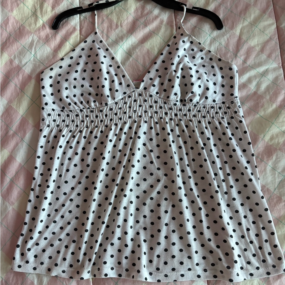 Polka Dot Spaghetti Strap Top Medium